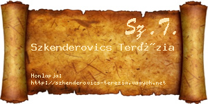 Szkenderovics Terézia névjegykártya